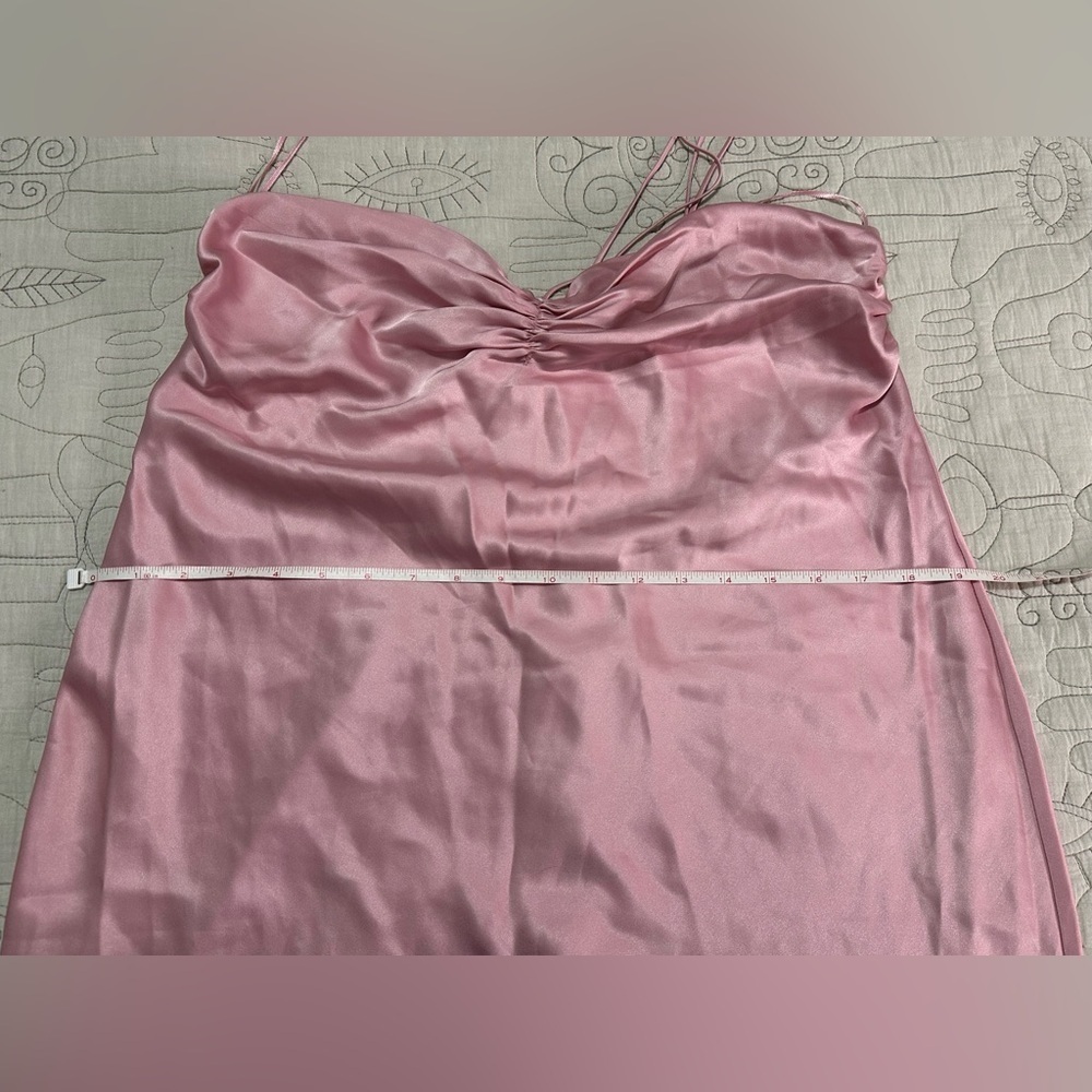 NEW Reformation Valora Satin Halter Dress Sz 12 Babygirl Pink - Picture 6 of 10